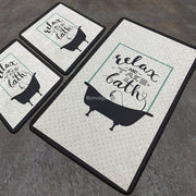 Take A Bath 3lü Set Dijital Banyo Halısı, Kaymaz Taban, Yıkanabilir Bonvagon