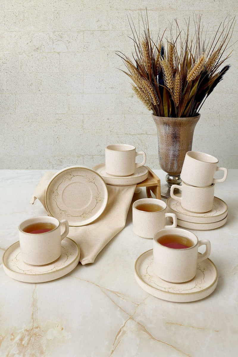 Taupe Bloom 6 Kişilik Stackable Çay Takımı Bonvagon