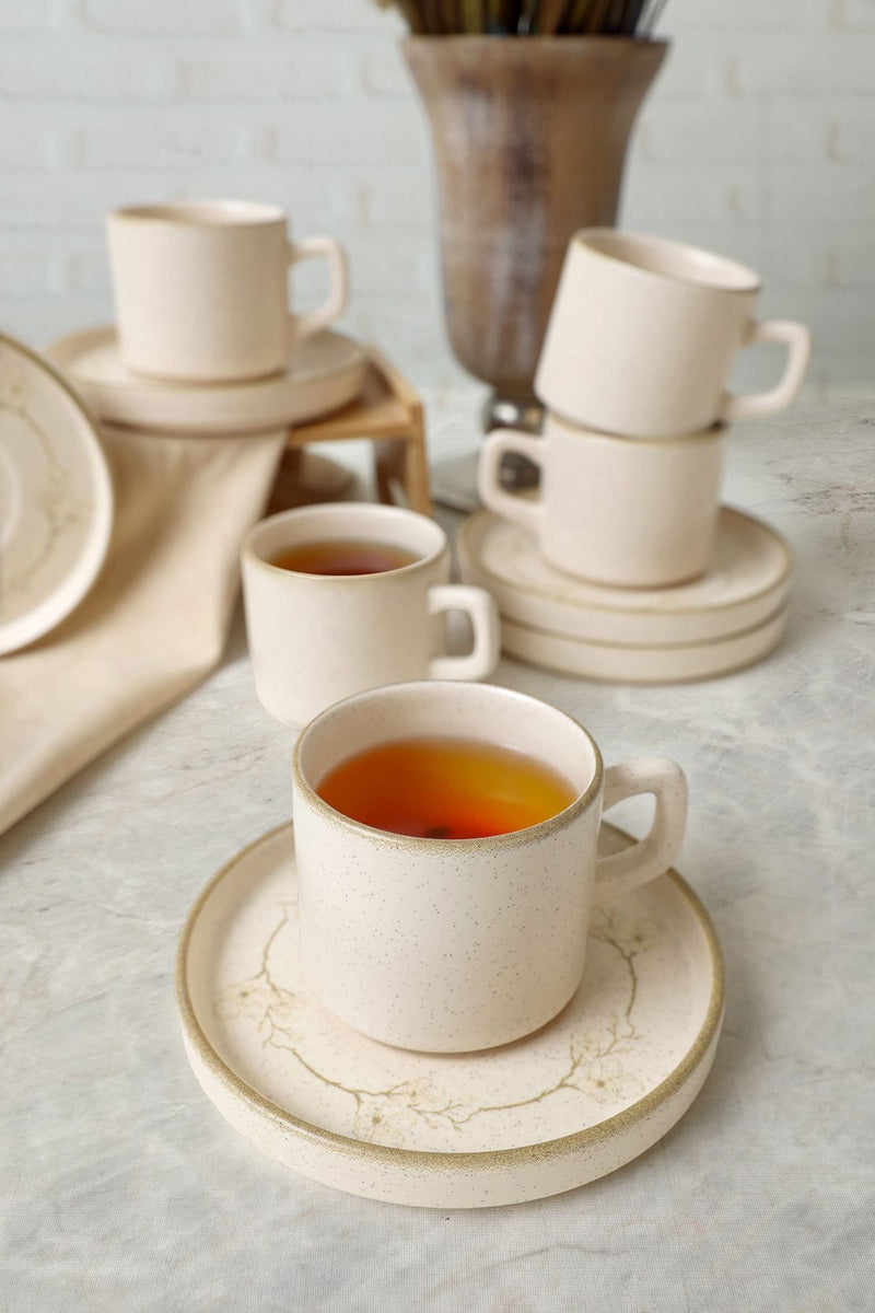 Taupe Bloom 6 Kişilik Stackable Çay Takımı Bonvagon