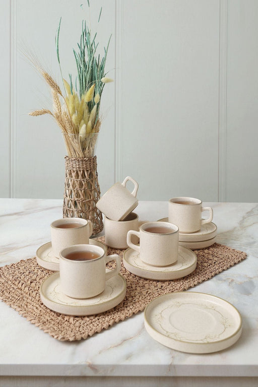 Taupe Bloom 6 Kişilik Stackable Çay Takımı Bonvagon