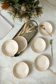 Taupe Bloom Halka Çerezlik / Sosluk 13 Cm 6 Adet 22528 Bonvagon