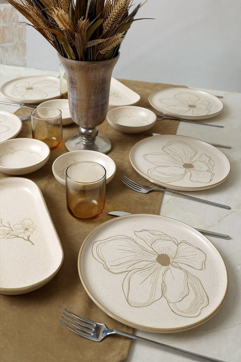 Taupe Bloom Kahvaltı Takımı 6 Kişilik - 12 Parça Bonvagon