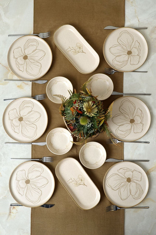 Taupe Bloom Kahvaltı Takımı 6 Kişilik - 12 Parça Bonvagon