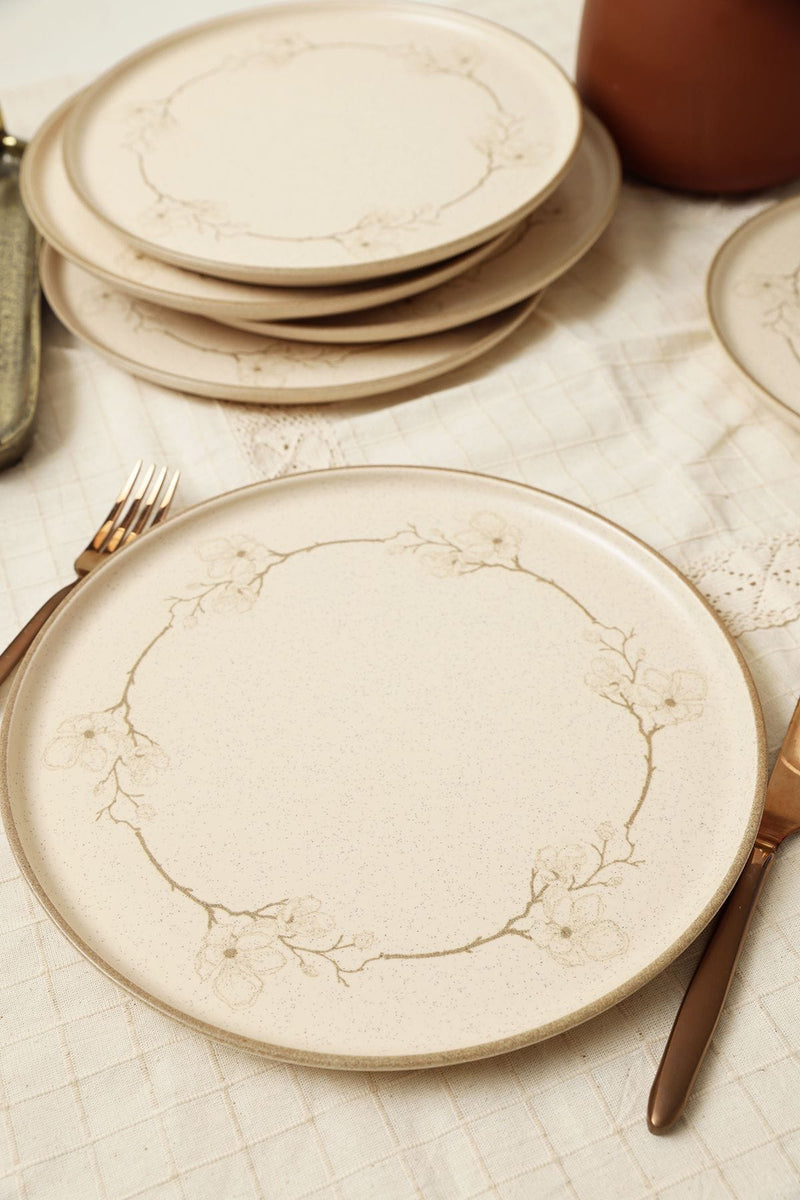 Taupe Bloom Nordic Servis Tabağı Seti 28 Cm 6 Adet Bonvagon