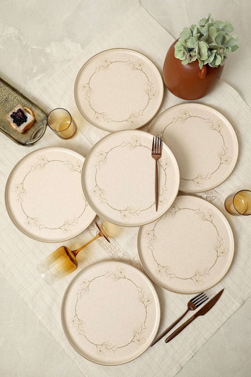 Taupe Bloom Nordic Servis Tabağı Seti 28 Cm 6 Adet Bonvagon