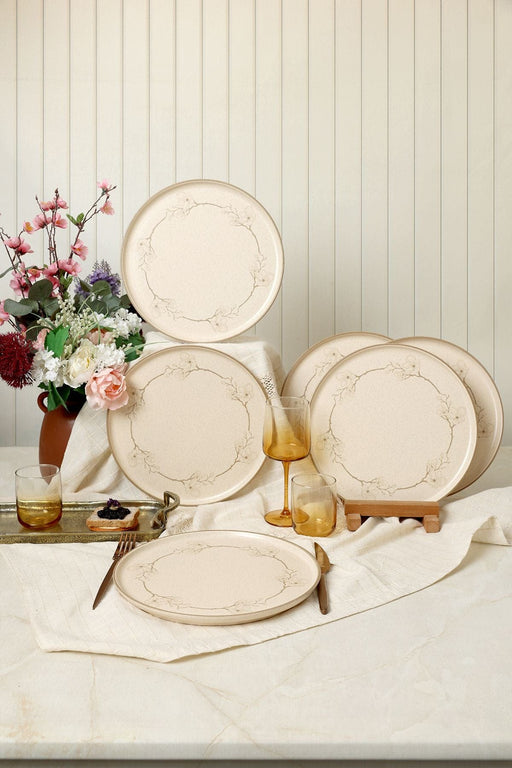 Taupe Bloom Nordic Servis Tabağı Seti 28 Cm 6 Adet Bonvagon