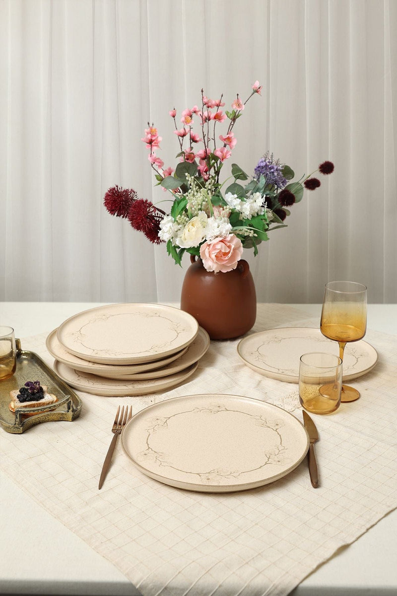 Taupe Bloom Nordic Servis Tabağı Seti 28 Cm 6 Adet Bonvagon