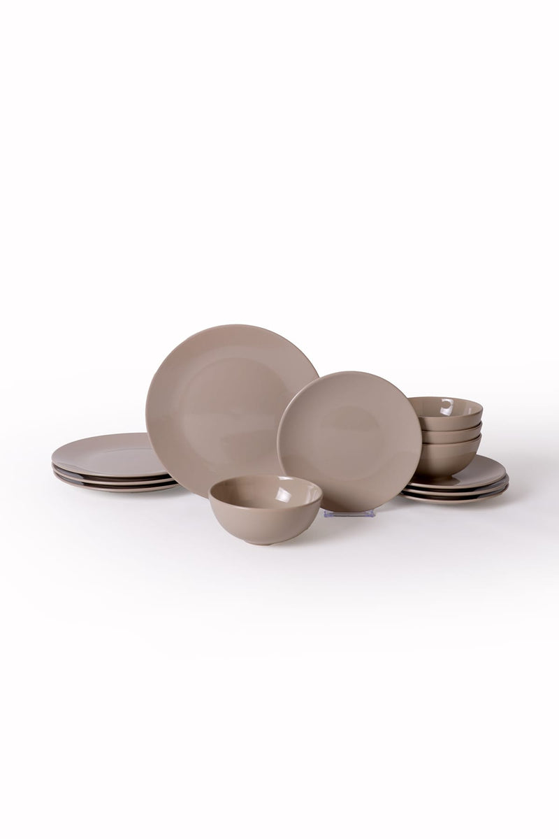 Taupe Kera Yemek Takımı 12 Parça 4 Kişilik