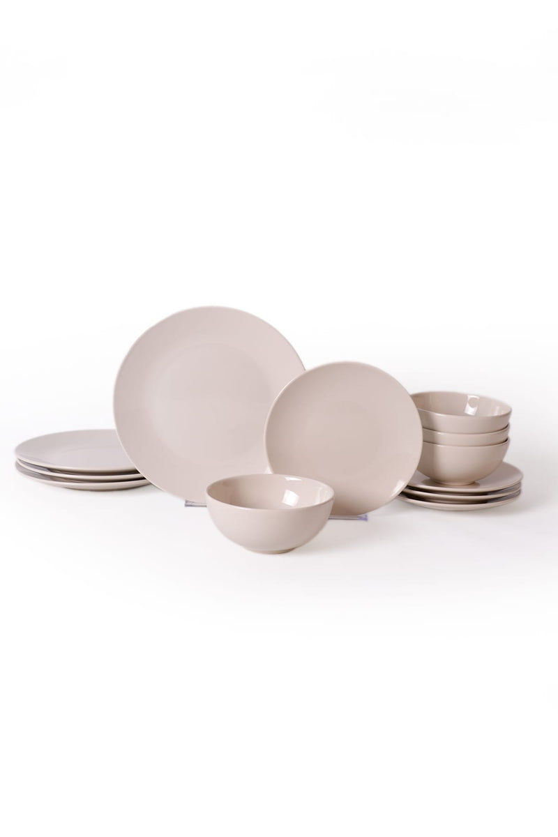 Taupe Kera Yemek Takımı 12 Parça 4 Kişilik