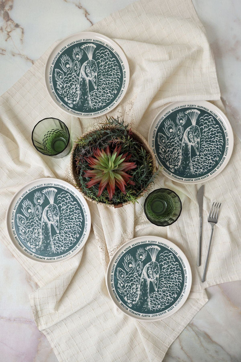 Tavus Kuşu Nordıc Pasta Tabağı 22 Cm 4 Adet 23137 Bonvagon