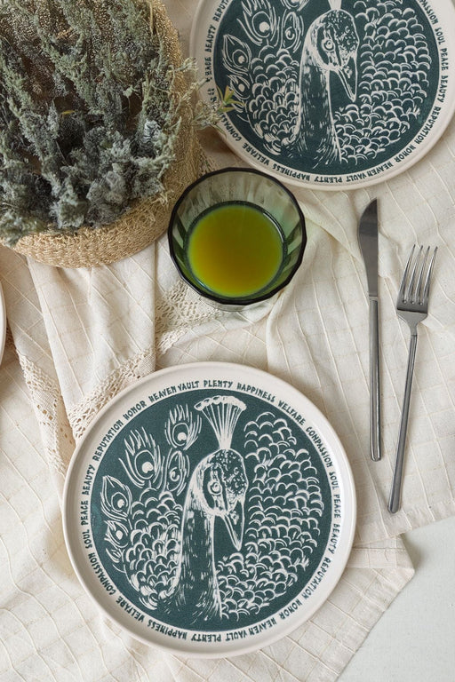 Tavus Kuşu Nordıc Pasta Tabağı 22 Cm 4 Adet 23137 Bonvagon