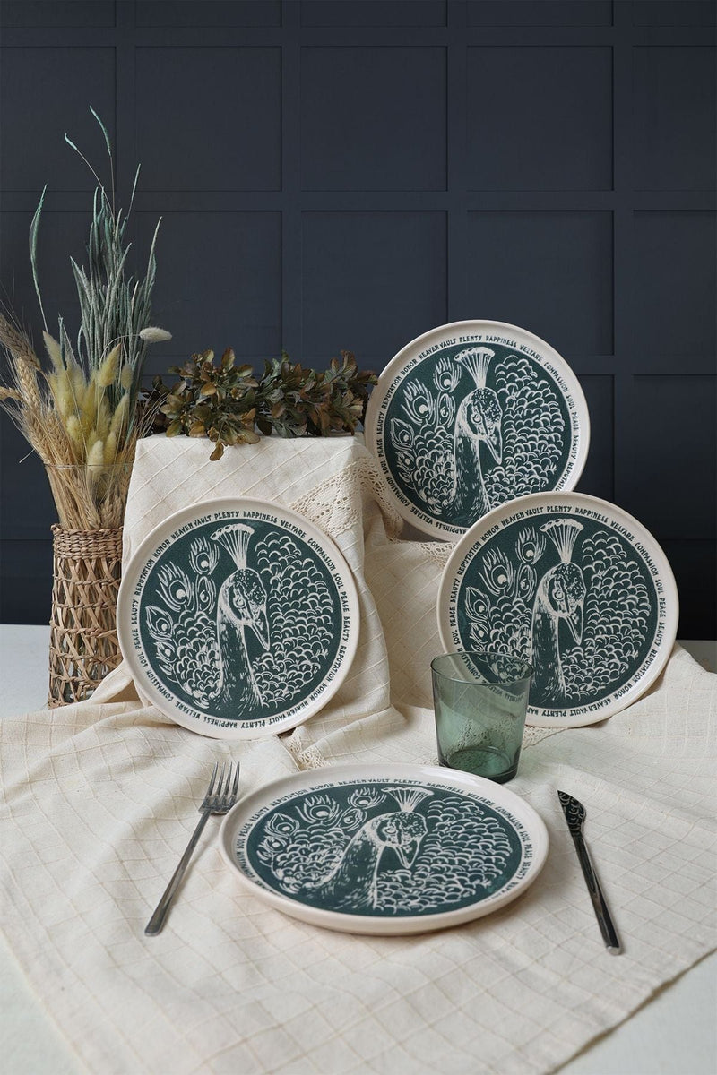 Tavus Kuşu Nordıc Pasta Tabağı 22 Cm 4 Adet 23137 Bonvagon