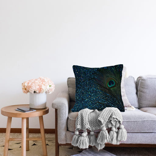 Tavuskuşu Motifli Özel Tasarım Yastık Kırlent Kılıfı Bonvagon