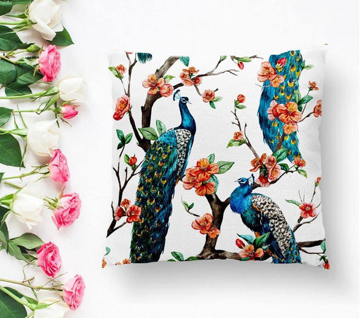 Tavuz Kuşu Baskılı Dijital Yastık Kırlent Kılıfı 43x43cm Bonvagon