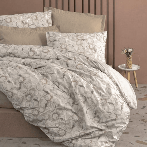 Tek Kişilik Minimal Nevresim Takımı Moil Bej Lastikli Çarşaf Bonvagon