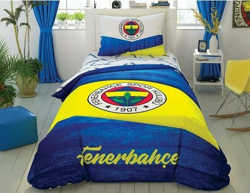 Tek Kişilik Nevresim Takımı Fenerbahçe Wooden 160x220 %100 Pamuk 57 Tel Bonvagon