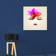 Tek Parça Renkli Kadın Portre Tablosu Bonvagon