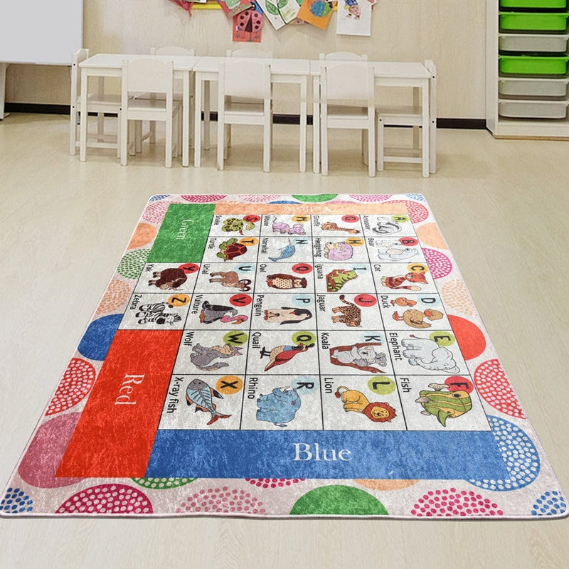 Tiere Çocuk Halısı, Kaymaz Taban, Yıkanabilir Bonvagon