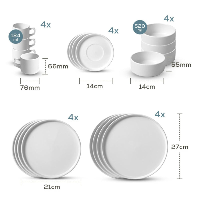 Timeless Brown Stackable Yemek / Kahvaltı Takımı 20 Parça 4 Kişilik