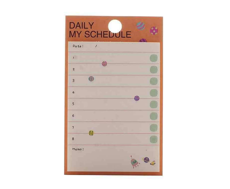 Top Haftalık Plan Yapışkan Kağıt Bonvagon