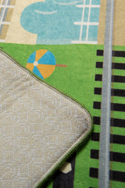 Train Yıkanabilir Antibakteriyel Çocuk Halısı, Kaymaz Taban, Yıkanabilir Bonvagon