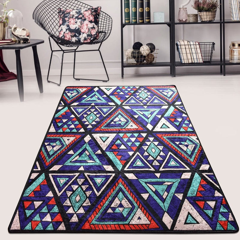 Trigon Dijital Baskılı Halı, Kaymaz Taban, Yıkanabilir Bonvagon