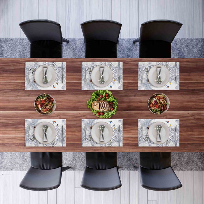 Tropic Animals 4'lü İnce Keten Kumaş Amerikan Servisi 50x35cm Bonvagon