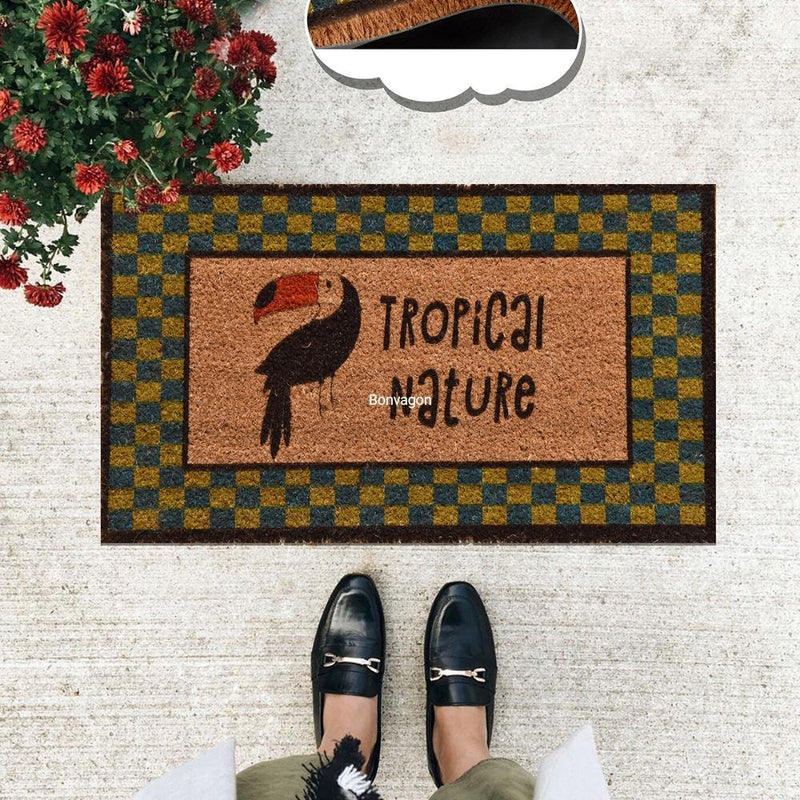 Tropical Blue Doğal Koko Hindistan Cevizi Kapı Önü Paspas 60x40cm Bonvagon