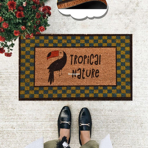 Tropical Blue Doğal Koko Hindistan Cevizi Kapı Önü Paspas 60x40cm Bonvagon