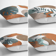 Tropik Yaprak Özel Tasarımlı Dijital Baskılı Modern 4lü Kırlent Kılıfı Seti Bonvagon