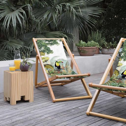 Tucan Katlanabilir Şezlong Katlanır Ahşap Lounge Chair