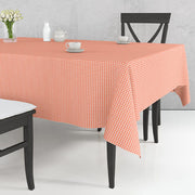 Turuncu Beyaz Pöti Kareli Masa Örtüsü %100 Pamuk 170x170cm Bonvagon