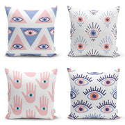 Üçüncü Göz Özel Tasarımlı Dijital Baskılı Modern 4lü Kırlent Kılıfı Seti Bonvagon