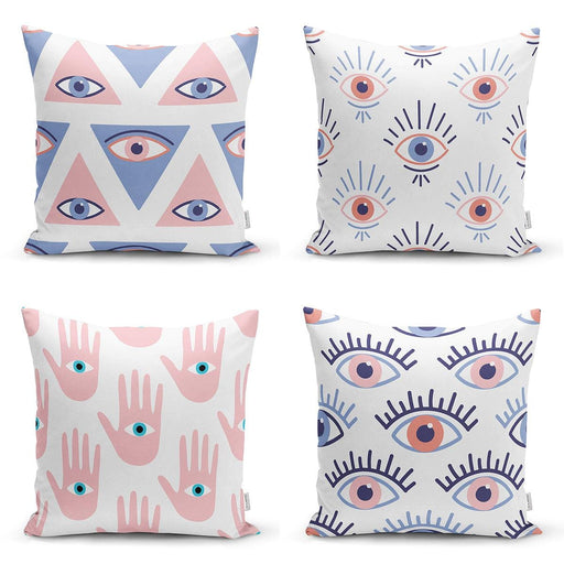 Üçüncü Göz Özel Tasarımlı Dijital Baskılı Modern 4lü Kırlent Kılıfı Seti Bonvagon