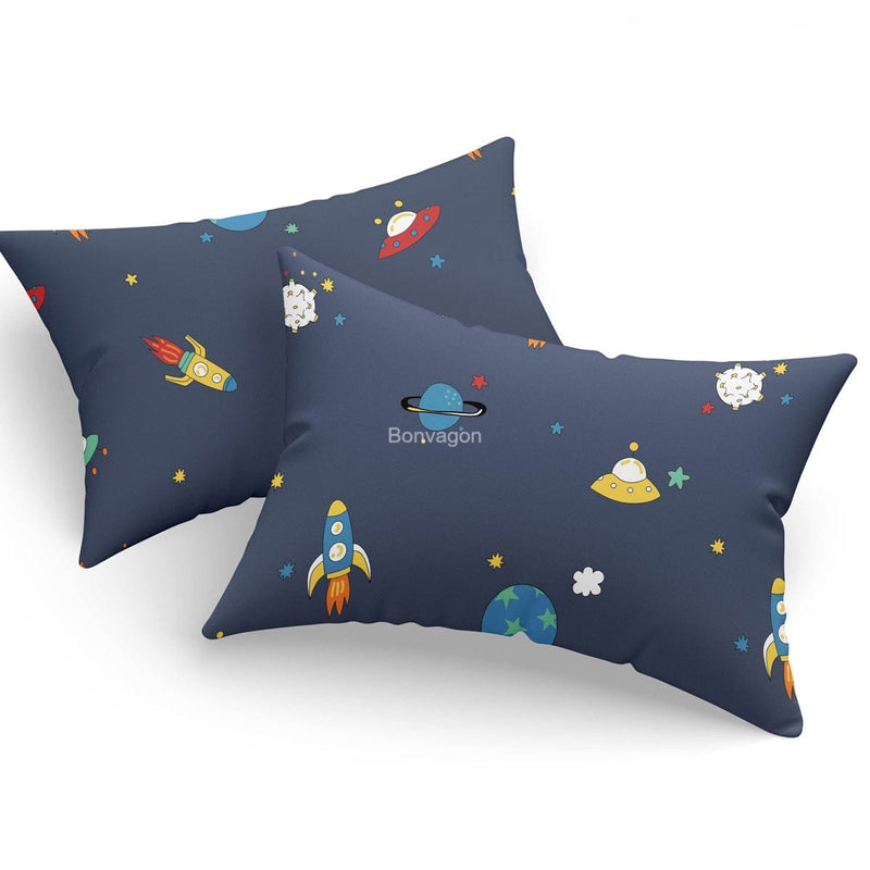 Uzay Arduvaz Mavi 2li Yastık Kılıfı 50x70cm Bonvagon