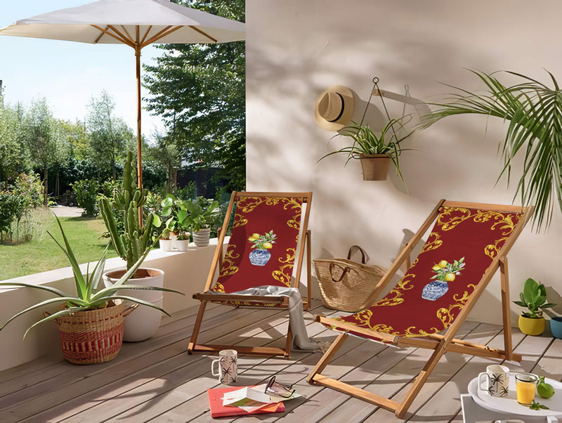 Vase Katlanabilir Şezlong Katlanır Ahşap Lounge Chair
