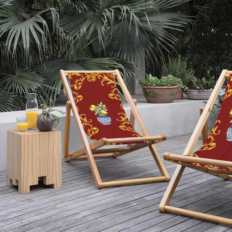 Vase Katlanabilir Şezlong Katlanır Ahşap Lounge Chair