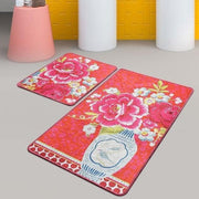 Vaso Blu 2li Set Dijital Baskılı Banyo Halısı, Kaymaz Taban, Yıkanabilir Bonvagon
