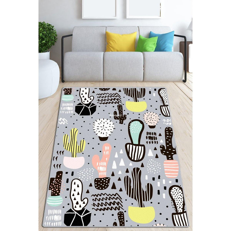 Vector Dijital Baskılı Halı, Kaymaz Taban, Yıkanabilir Bonvagon