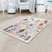 Vegan Dijital Baskılı Halı, Kaymaz Taban, Yıkanabilir Bonvagon