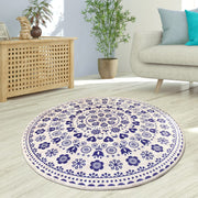 Venice Mavi Dekoratif Dijital Baskılı Halı, Kaymaz Taban, Yıkanabilir Bonvagon