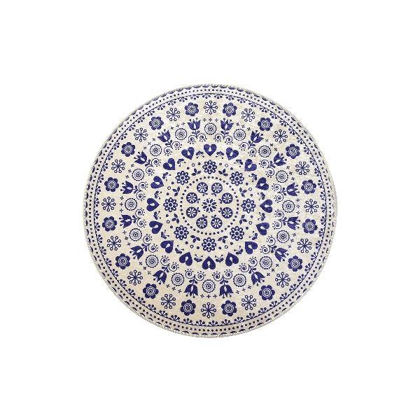 Venice Mavi Dijital Baskılı 100cm Banyo Halısı, Kaymaz Taban, Yıkanabilir Bonvagon