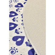 Venice Mavi Dijital Baskılı 100cm Banyo Halısı, Kaymaz Taban, Yıkanabilir Bonvagon