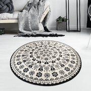 Venice Siyah Dekoratif Dijital Baskılı Halı, Kaymaz Taban, Yıkanabilir Bonvagon