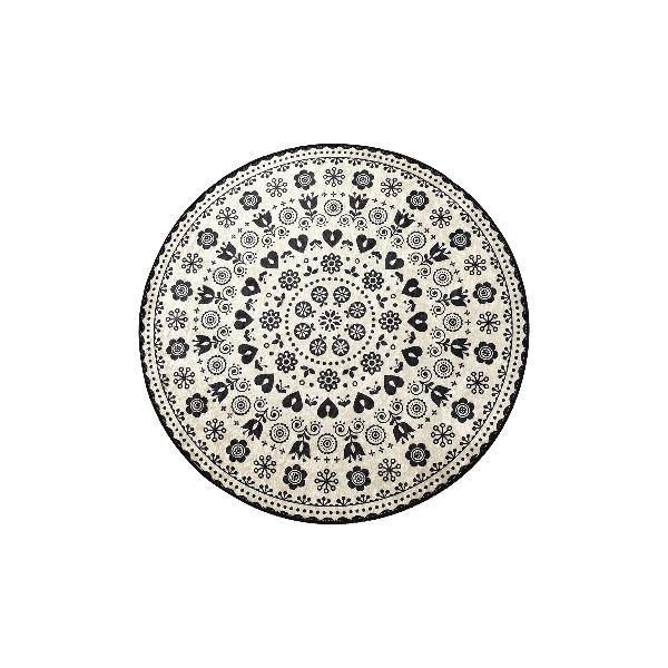 Venice Siyah Dijital Baskılı 100cm Banyo Halısı, Kaymaz Taban, Yıkanabilir Bonvagon