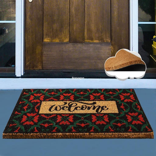 Vintage Black Doğal Koko Hindistan Cevizi Kapı Önü Paspas 60x40cm