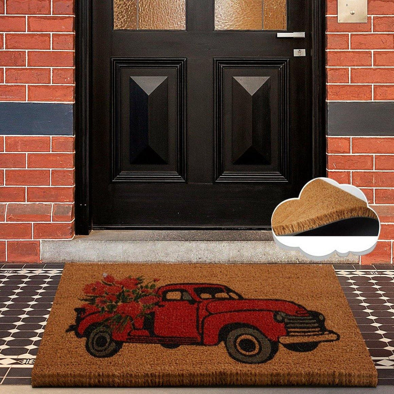 Vintage Car Doğal Koko Hindistan Cevizi Kapı Önü Paspas 60x40cm Bonvagon