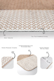 Vizon Ogea Motifli Dijital Baskılı 2li Banyo Halısı Takımı Kaymaz Taban Yıkanabilir Bonvagon