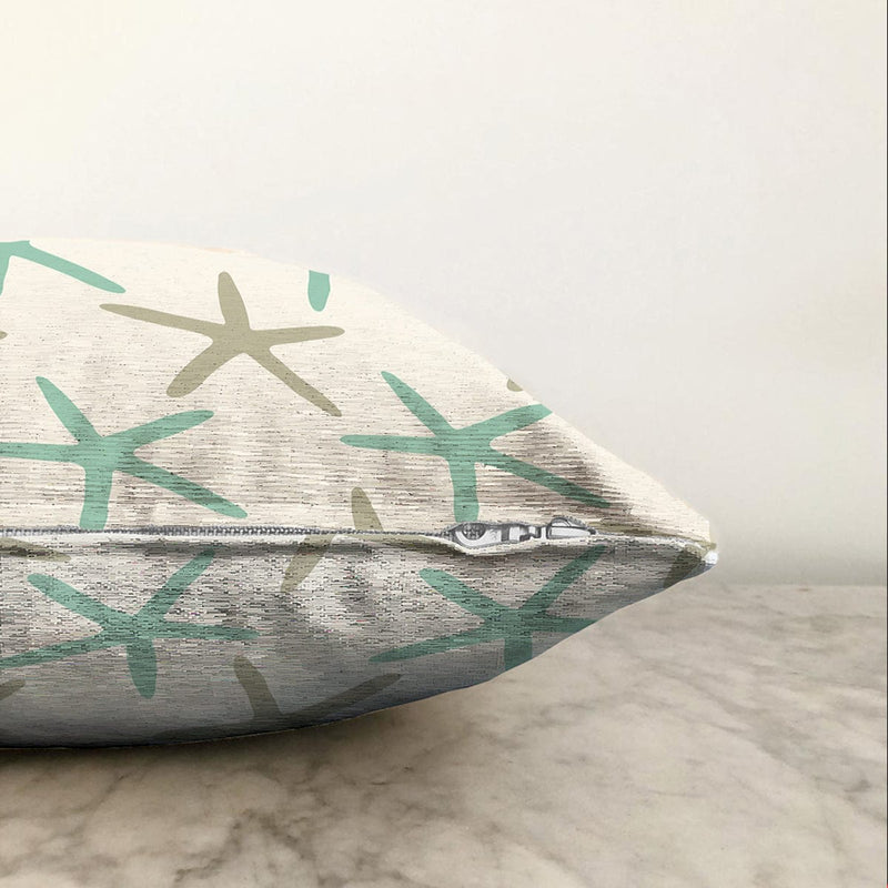 Vizon Zeminde Deniz Yıldızı Motifli Dijital Baskılı Modern Raşel Kadife Yastık Kırlent Kılıfı Bonvagon