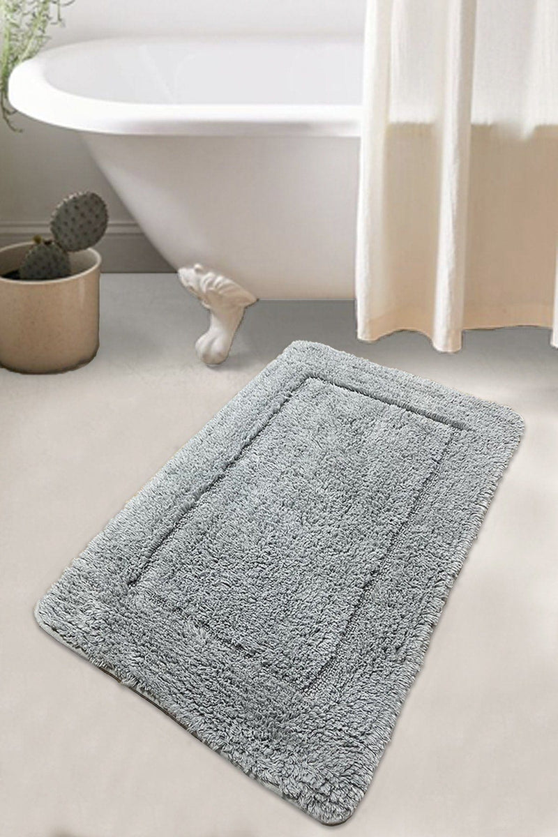 Volie %100 Pamuklu Gri 80x130cm Banyo Paspas ve Halısı, Kaymaz Taban, Yıkanabilir Outlet Bonvagon